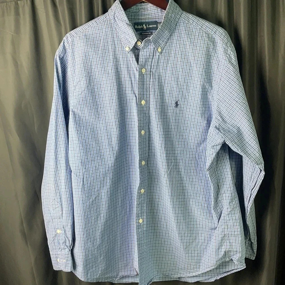 Blue Ralph Lauren Button Up XL - Picture 1 of 3